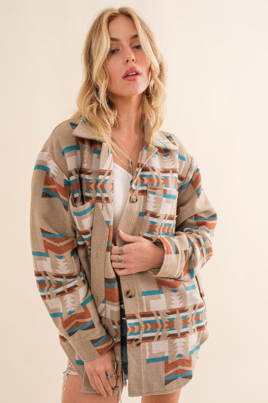 Exclusive Aztec Shirt Jacket