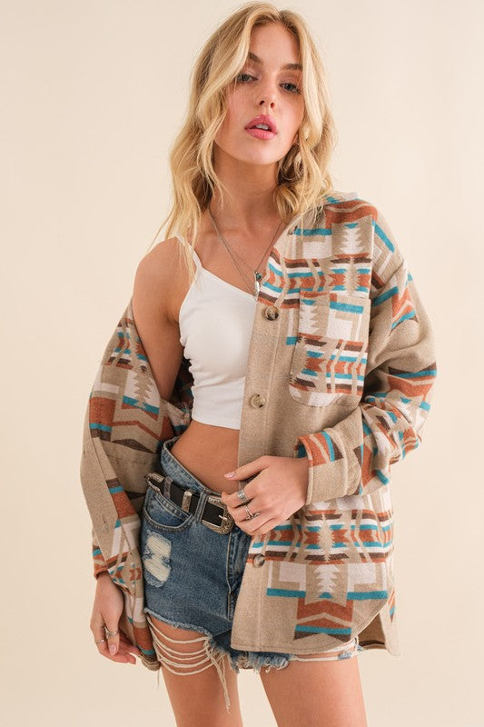 Exclusive Aztec Shirt Jacket