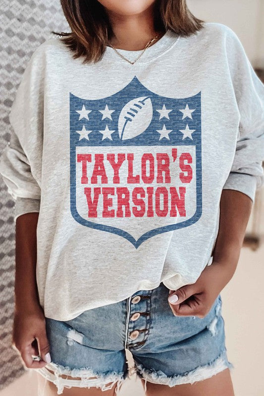 Taylors Version Football Graphic Crewneck Sweatshirt