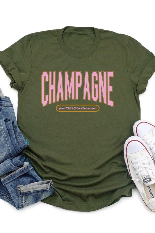 Champagne Summer Drink Graphic T Shirts