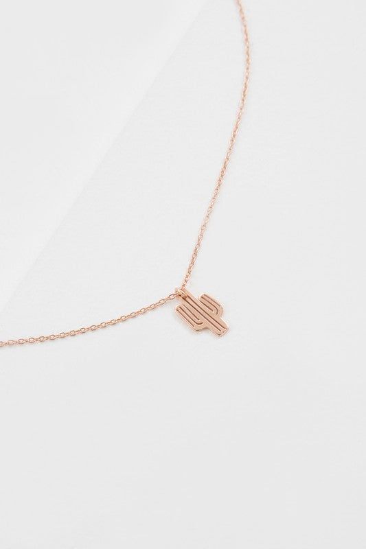 Cactus Rose Gold Necklace