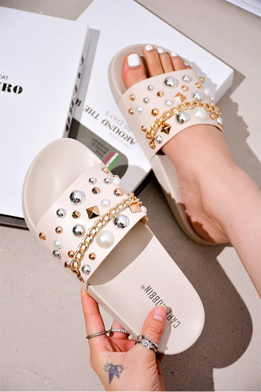 Studded Slip On Sandals